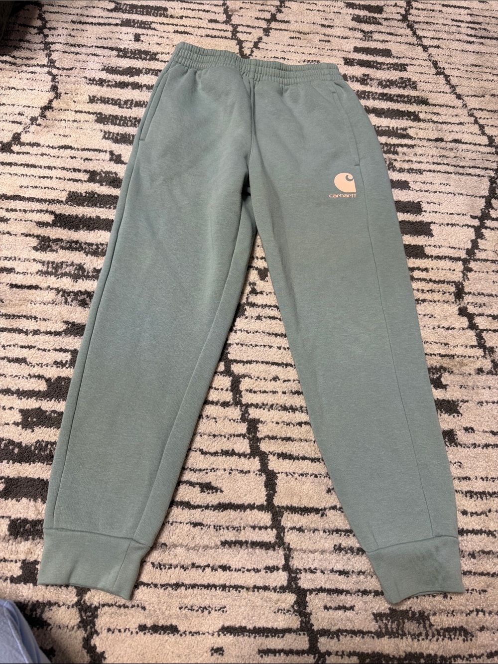 Carhartt Kids Sage Green Joggers with Logo